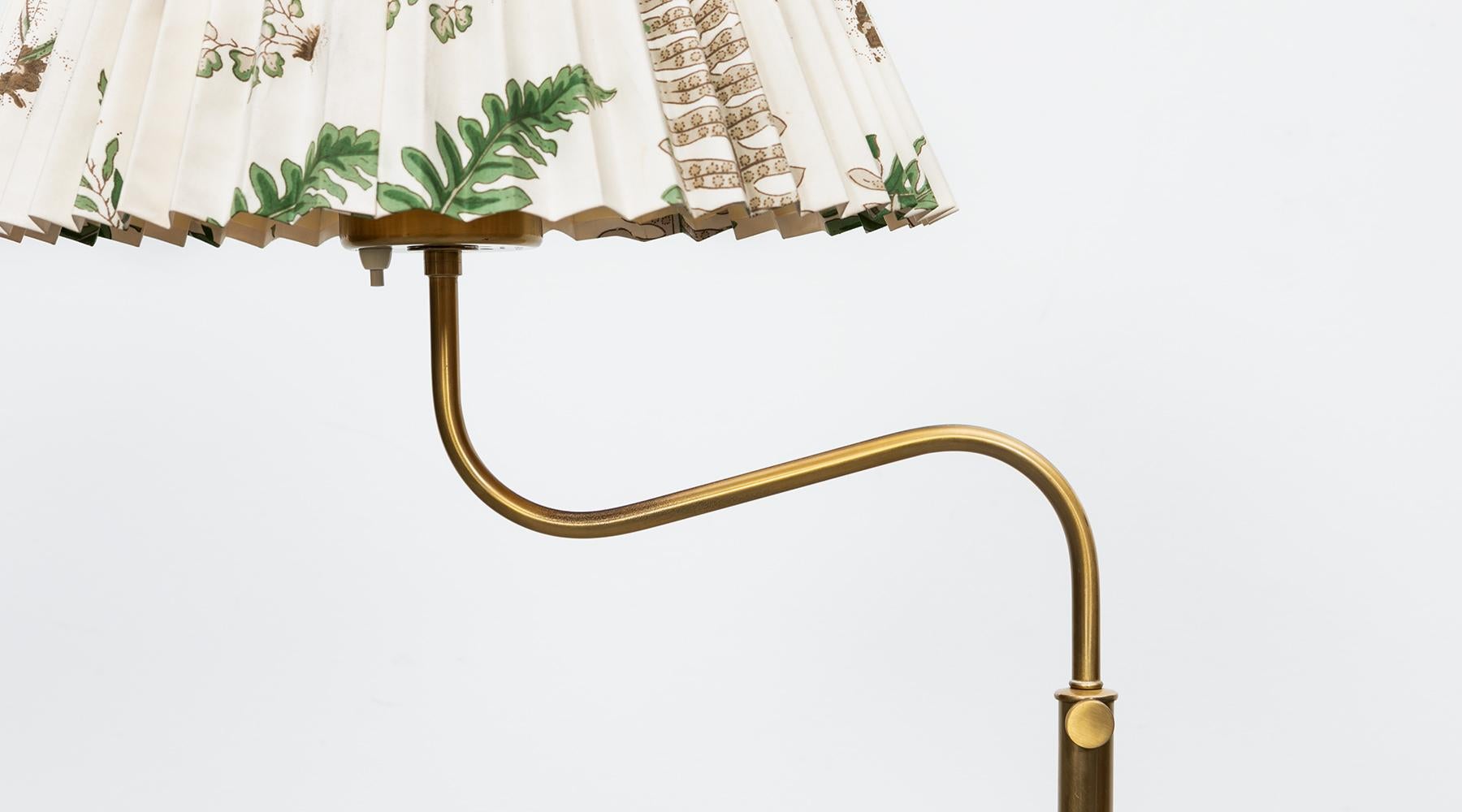 1950s Floral Fabric Shade and Brass Stem Floor Lamp by Josef Frank 2