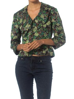1950S Floral Silk Ikat Jacket