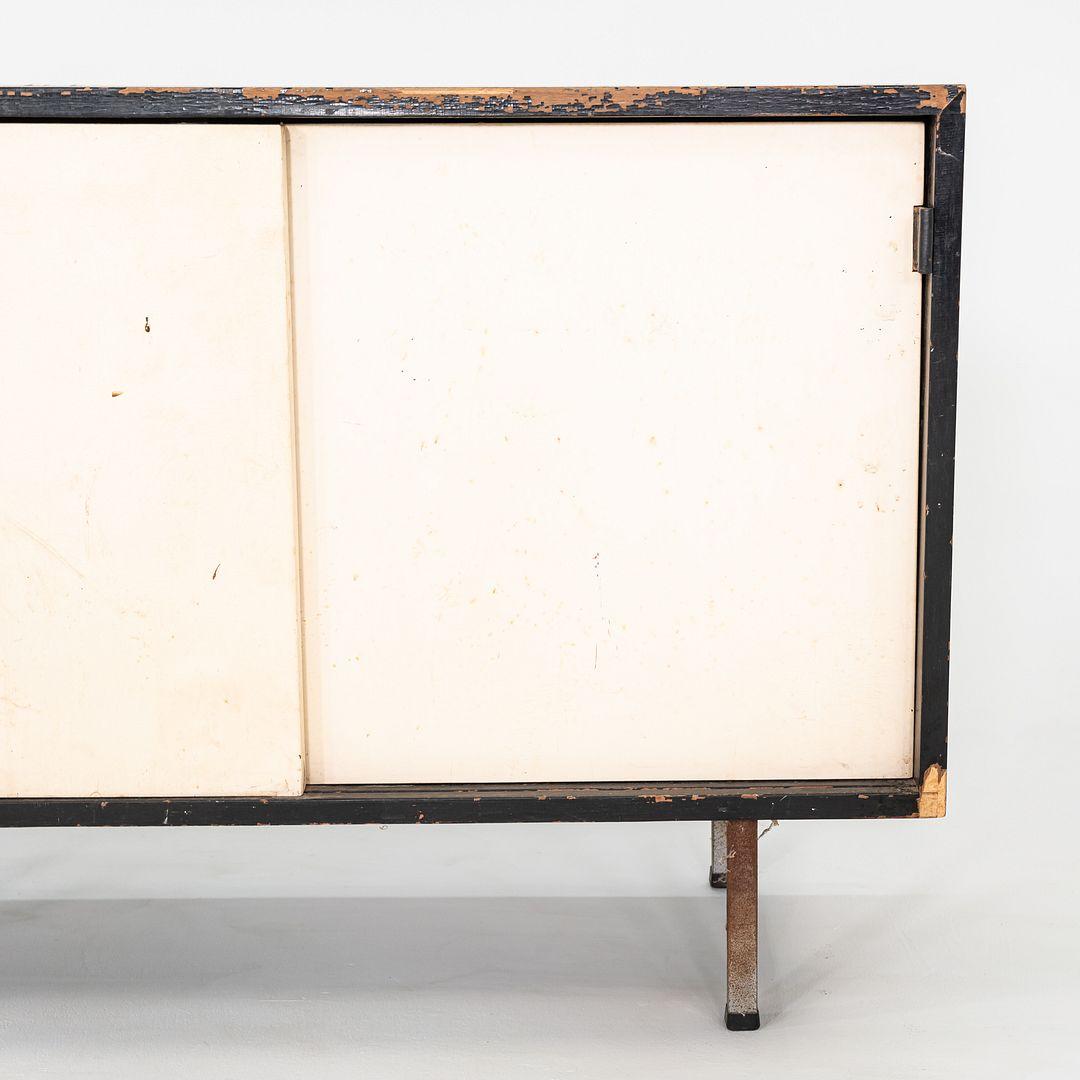 1950s Florence Knoll Credenza in Black with Original Leather Pulls Model 541 For Sale 3