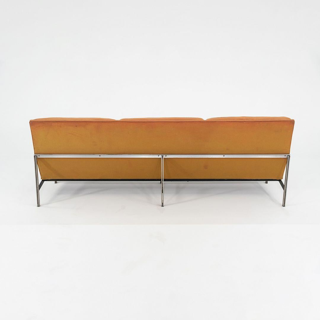 Mid-20th Century 1950s Florence Knoll Parallel Bar System Three Seat Sofa for Reupholstery For Sale