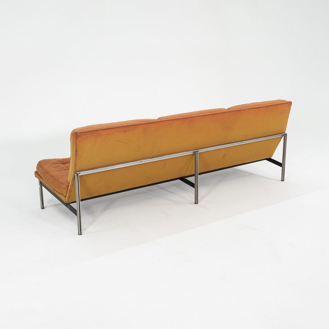 1950s Florence Knoll Parallel Bar System Three Seat Sofa for Reupholstery For Sale 1