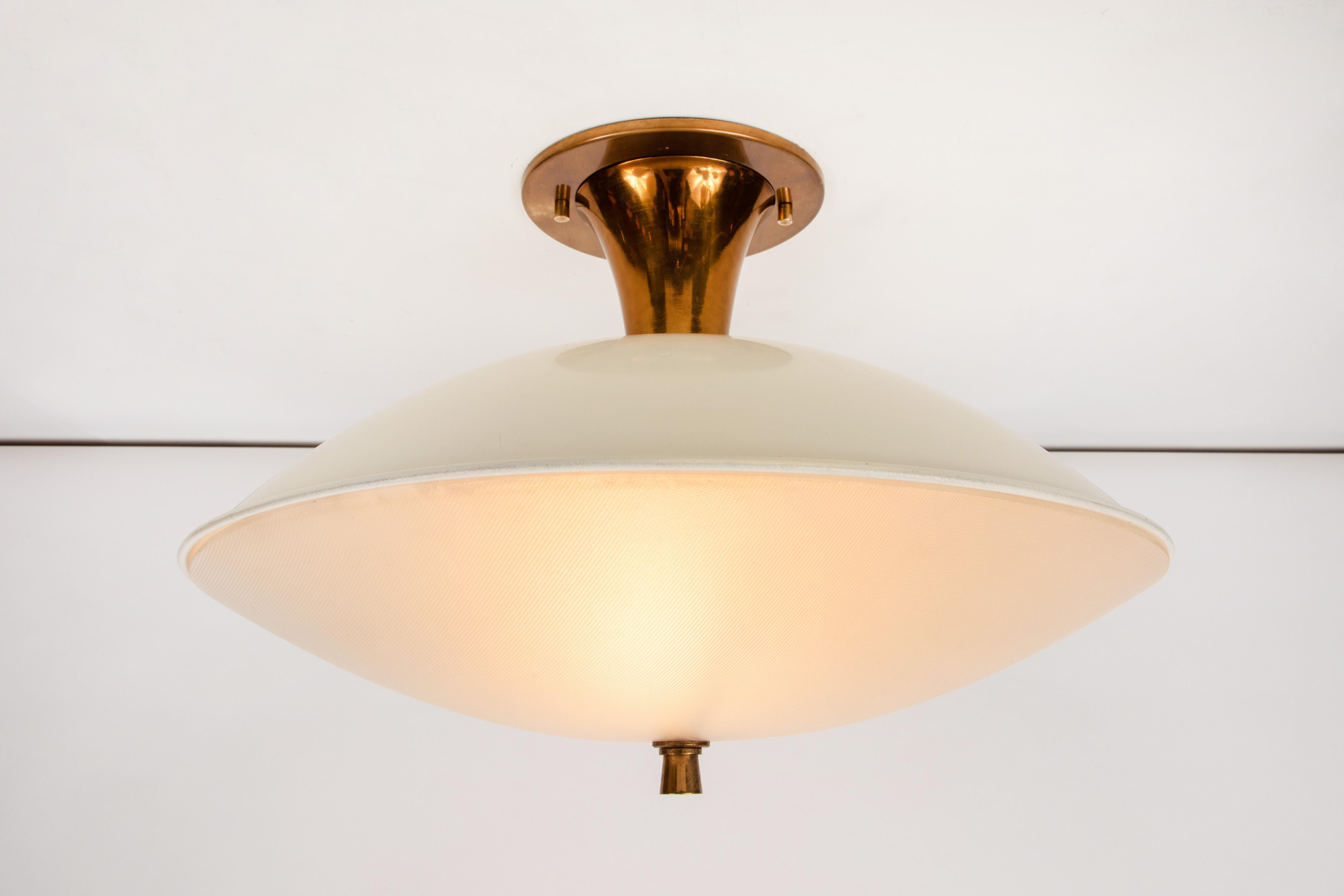 Mid-Century Modern 1950s Flushmount Ceiling Light by Oscar Torlasco for Lumi