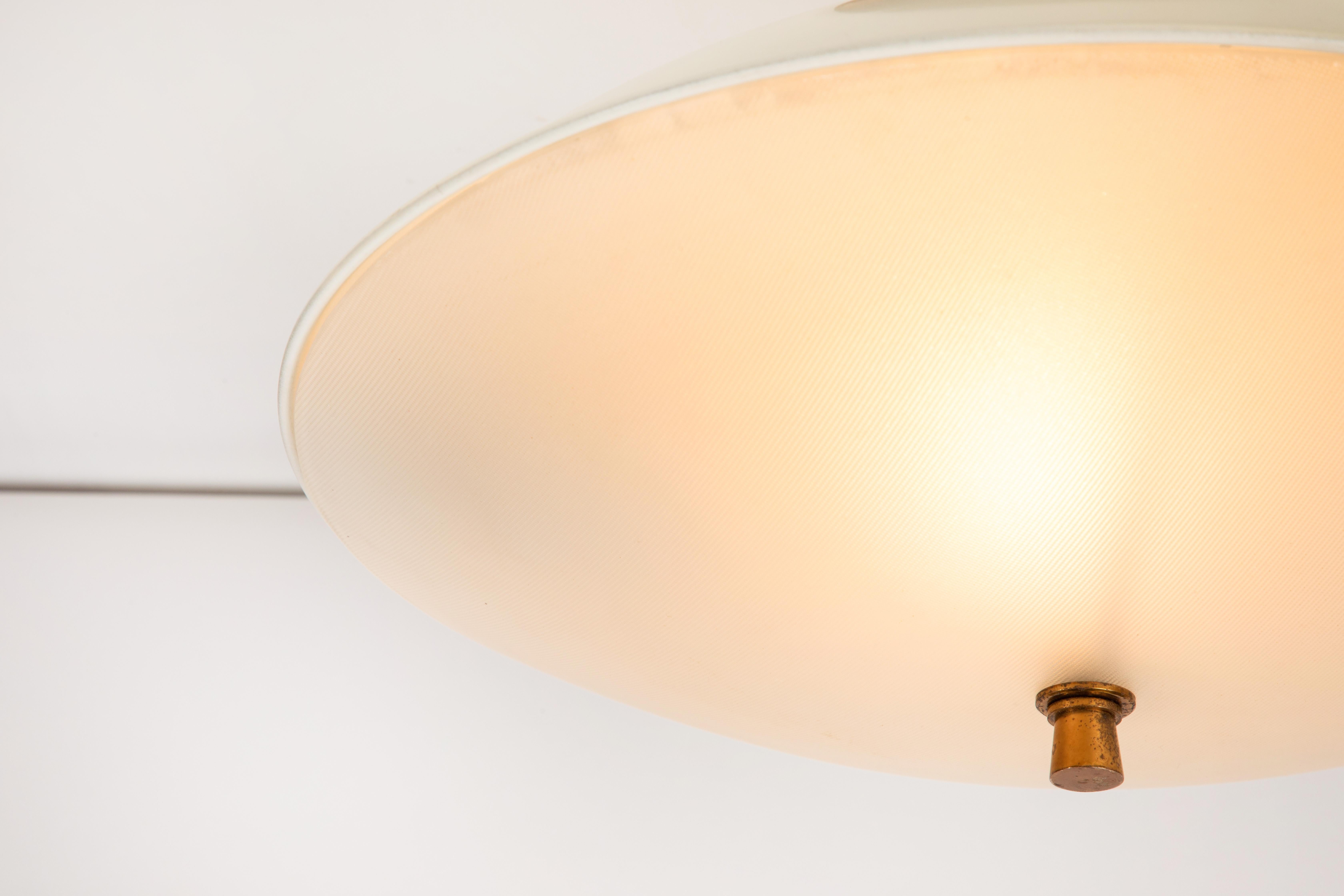 1950s Flushmount Ceiling Light by Oscar Torlasco for Lumi In Good Condition In Glendale, CA