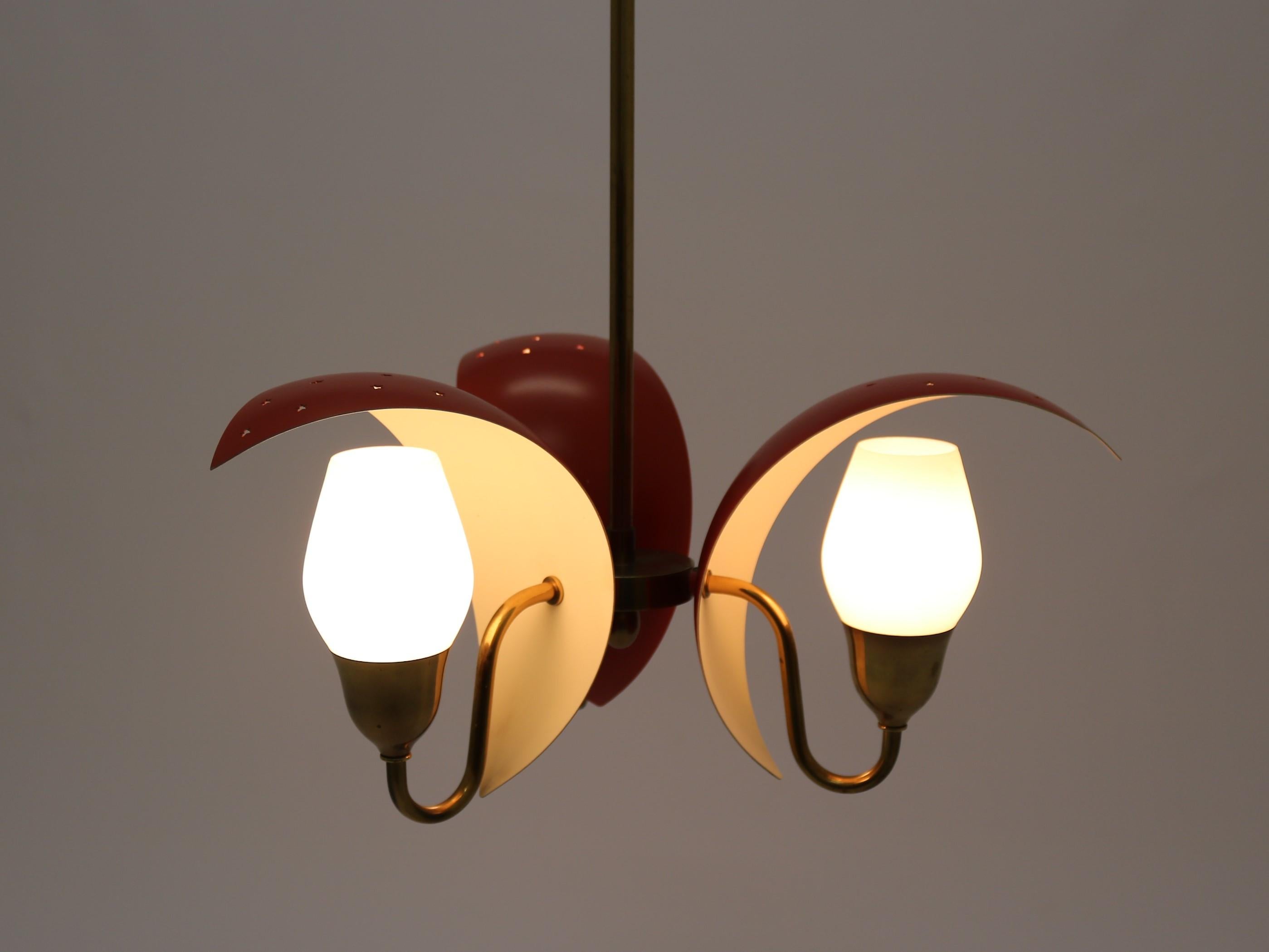 1950s Fog & Mørup Chandelier with Crescent Shaped Shades / Bent Karlby 2