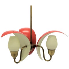 1950s Fog & Mørup Chandelier with Crescent Shaped Shades / Bent Karlby