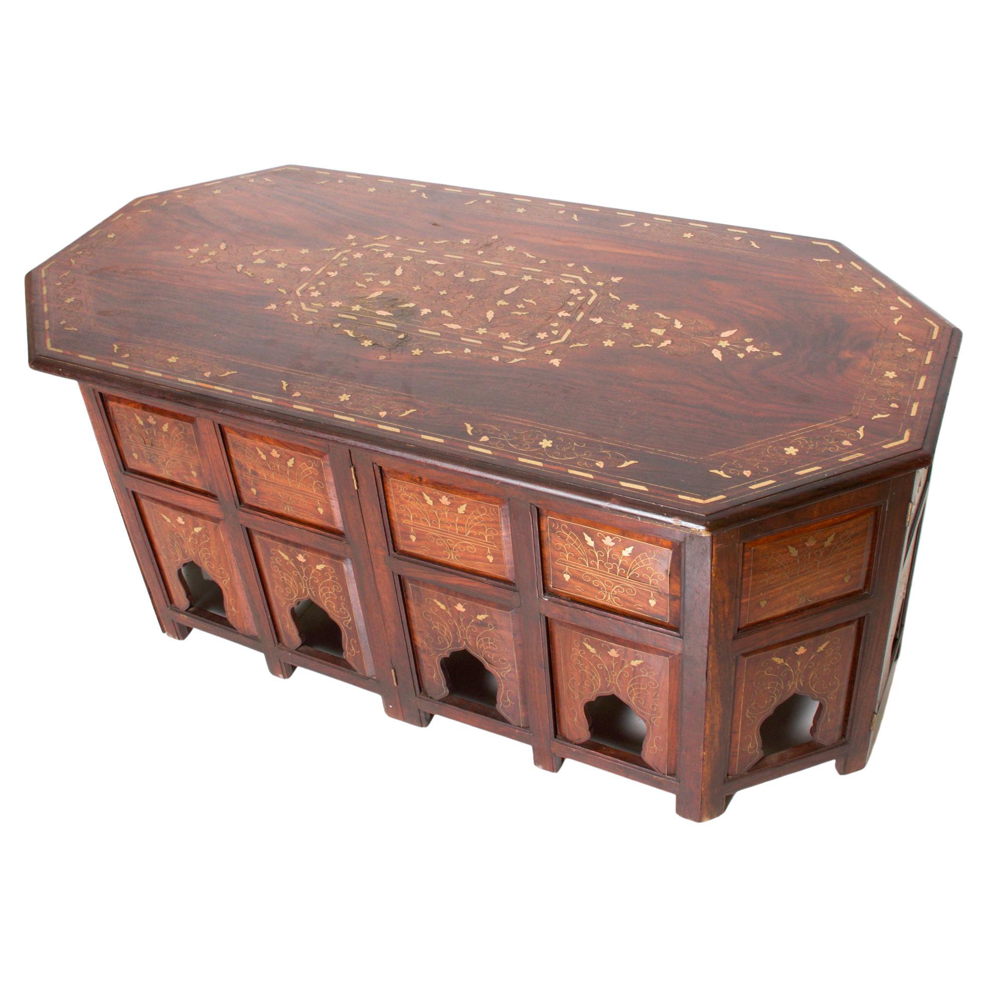 1950s Folding Octagon Concertina Coffee Table Rosewood