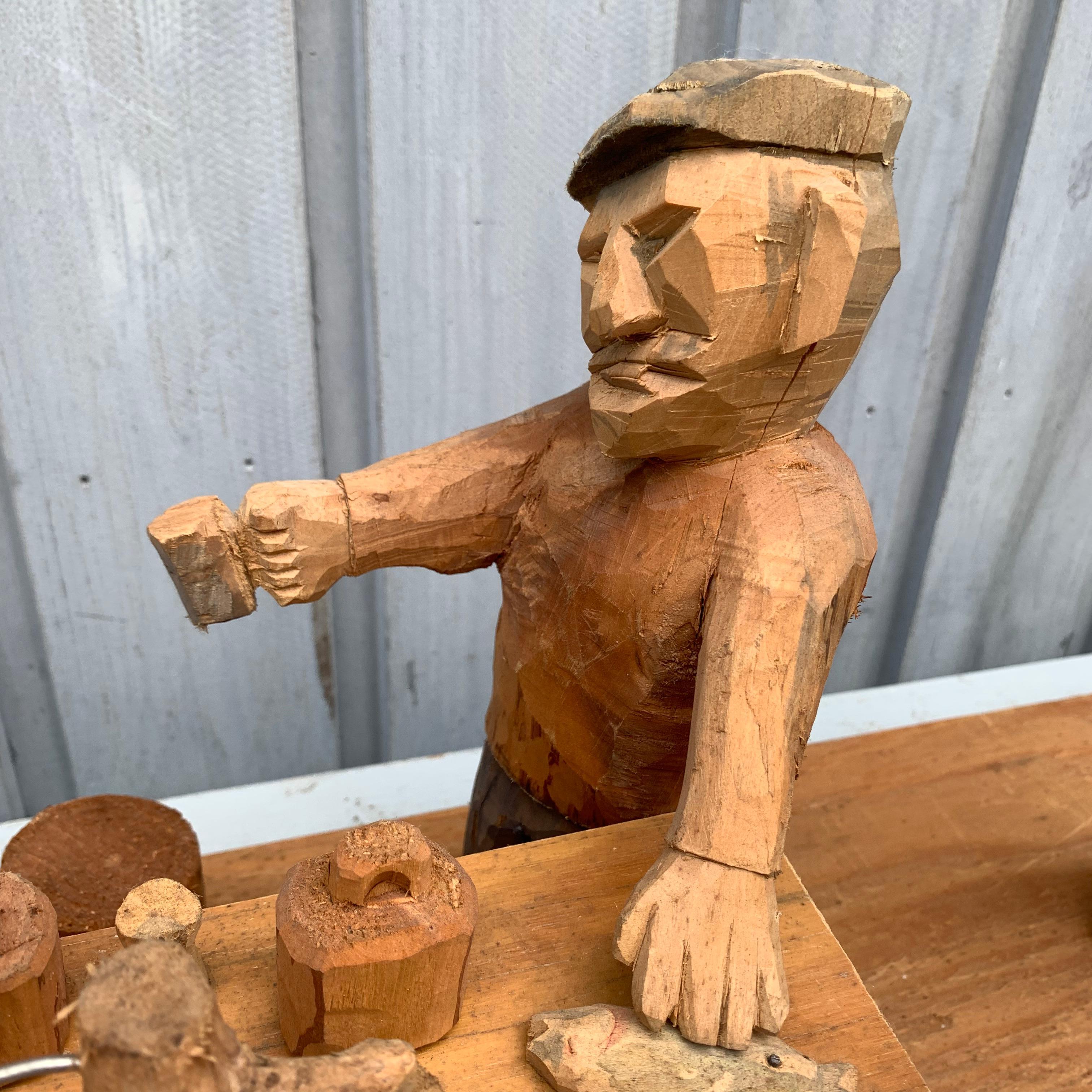 Escultura de arte popular de los años 50 Grupo de suecos borrachos en un bar en venta 1