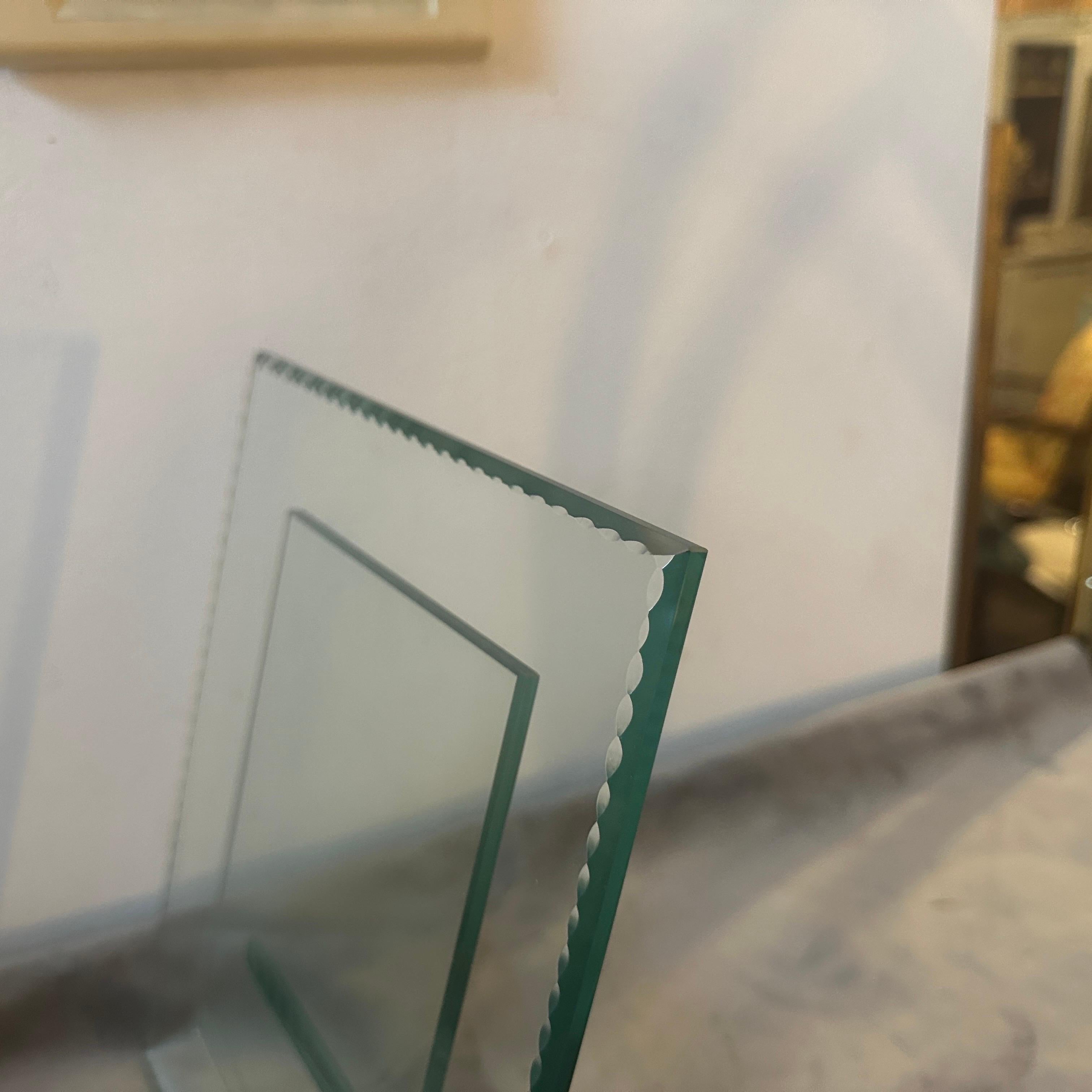 Hand-Crafted 1950s Fontana Arte Attributed Mid-Century Modern Glass Italian Picture Frame For Sale