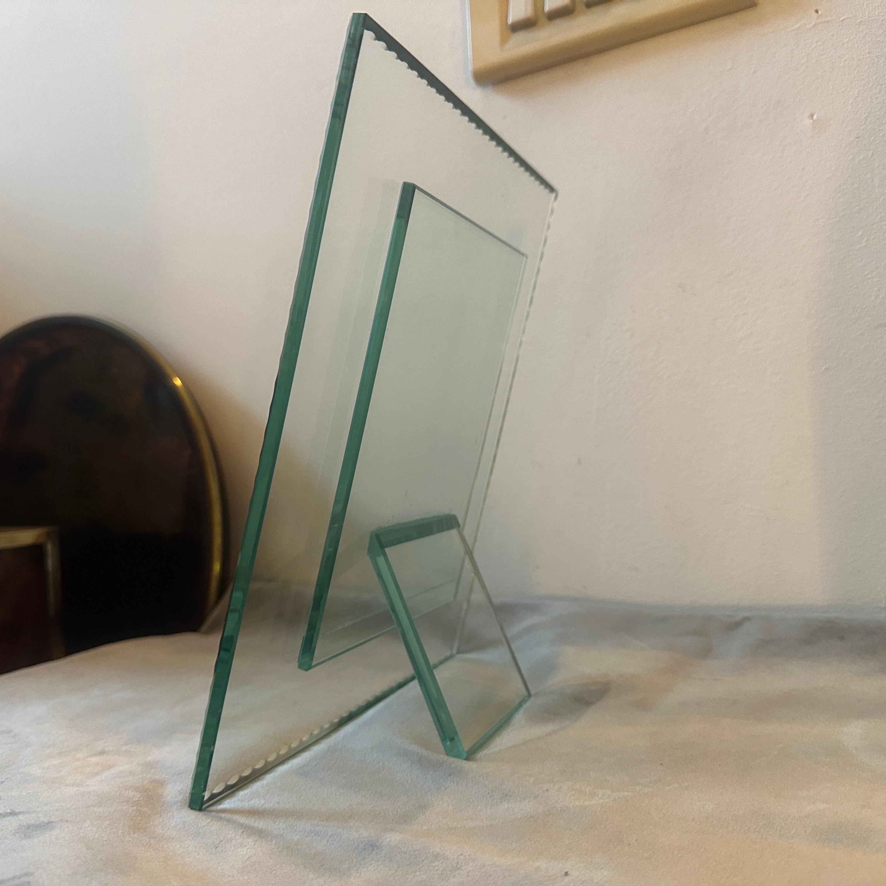 1950s Fontana Arte Attributed Mid-Century Modern Glass Italian Picture Frame In Good Condition For Sale In Aci Castello, IT