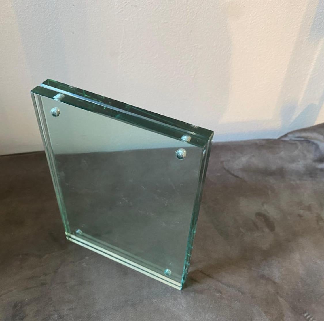 1950s Fontana Arte Attributed Mid-Century Modern Glass Italian Picture Frame For Sale 1