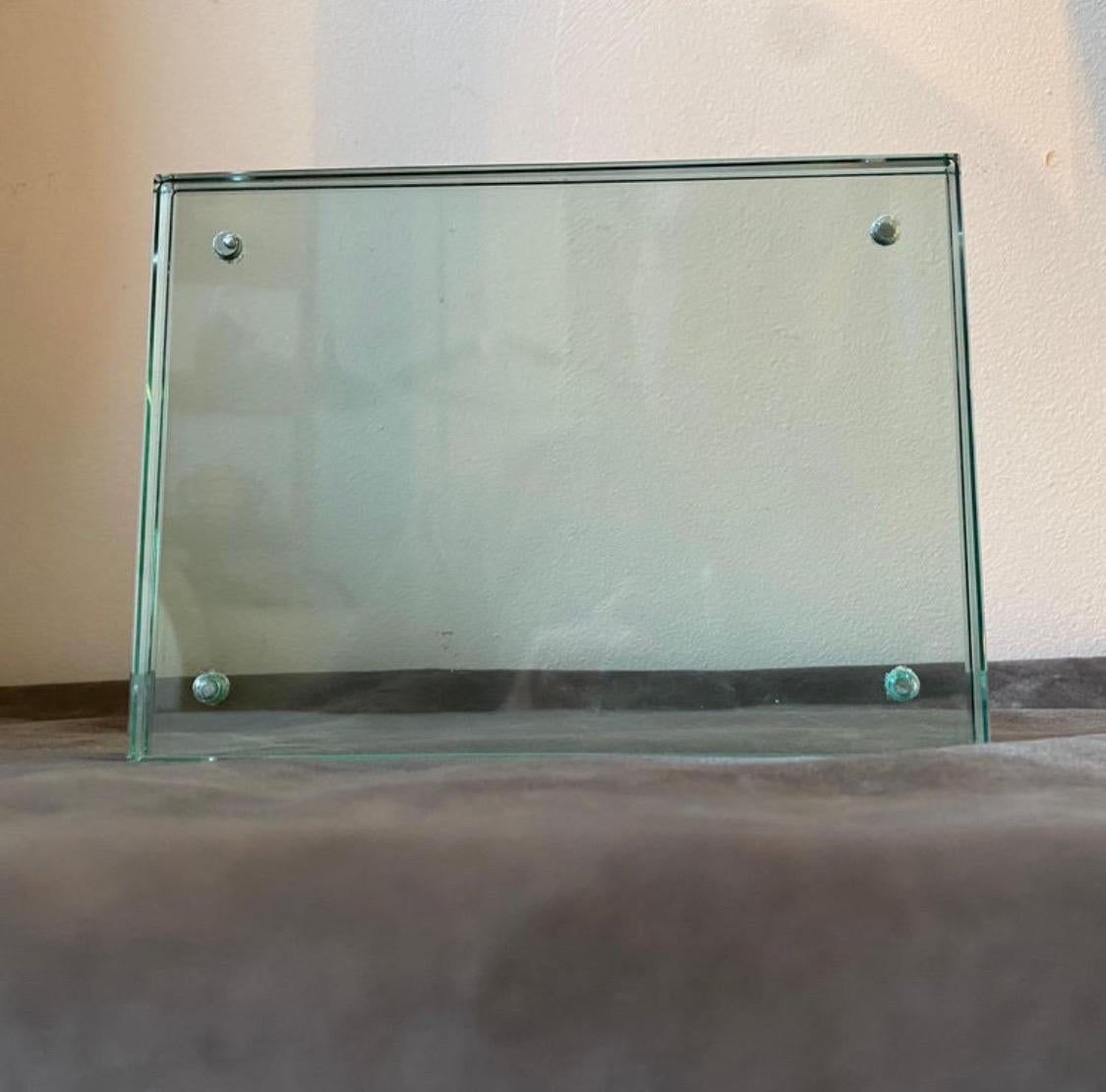 1950s Fontana Arte Attributed Mid-Century Modern Glass Italian Picture Frame For Sale 3