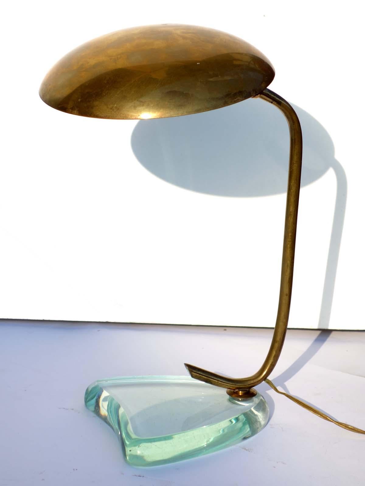 Polished 1950s Fontana Arte Italian Design Midcentury Table Lamp