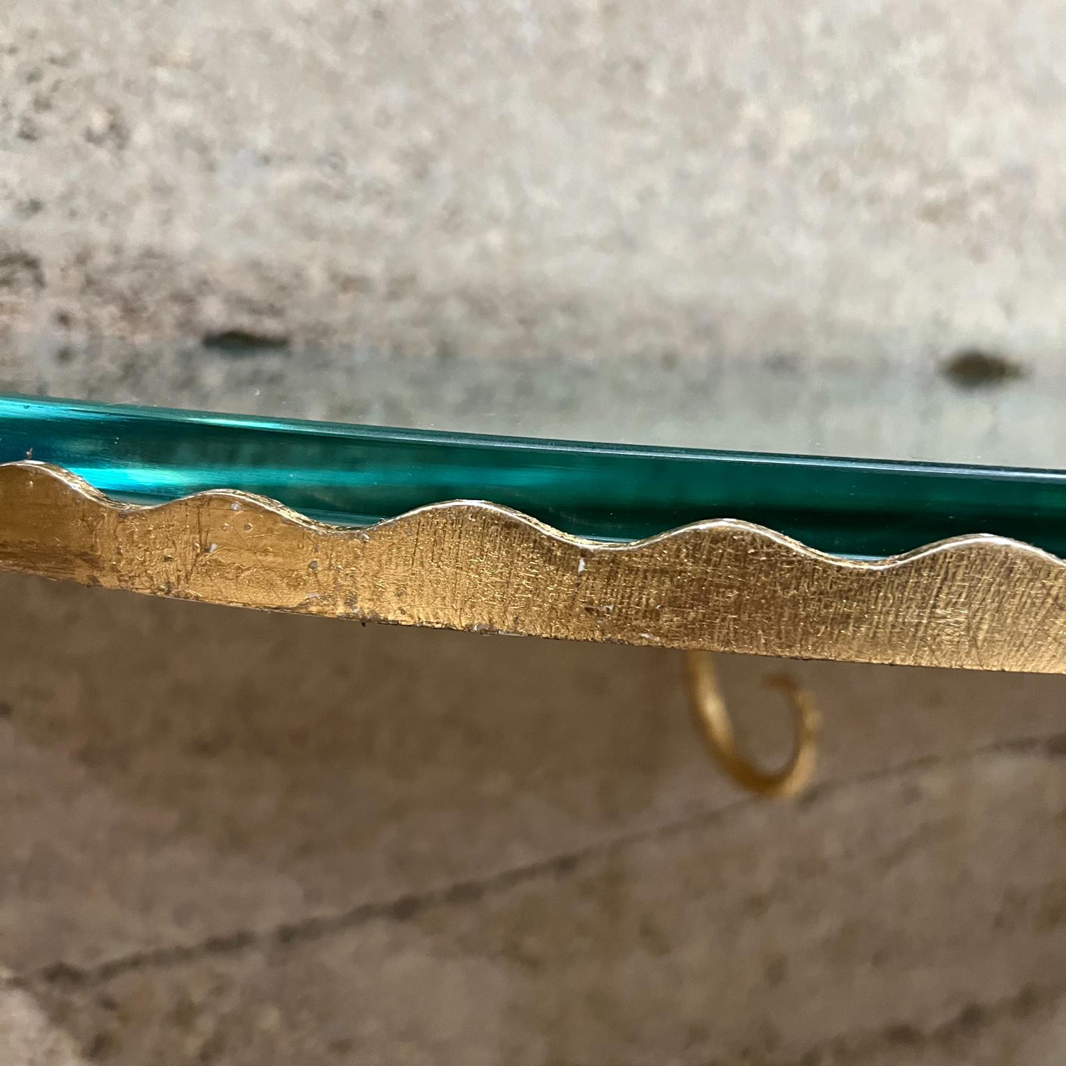 1950s Fontana Arte Italian Goldleaf Wall Console Demilune Glass Italy 8