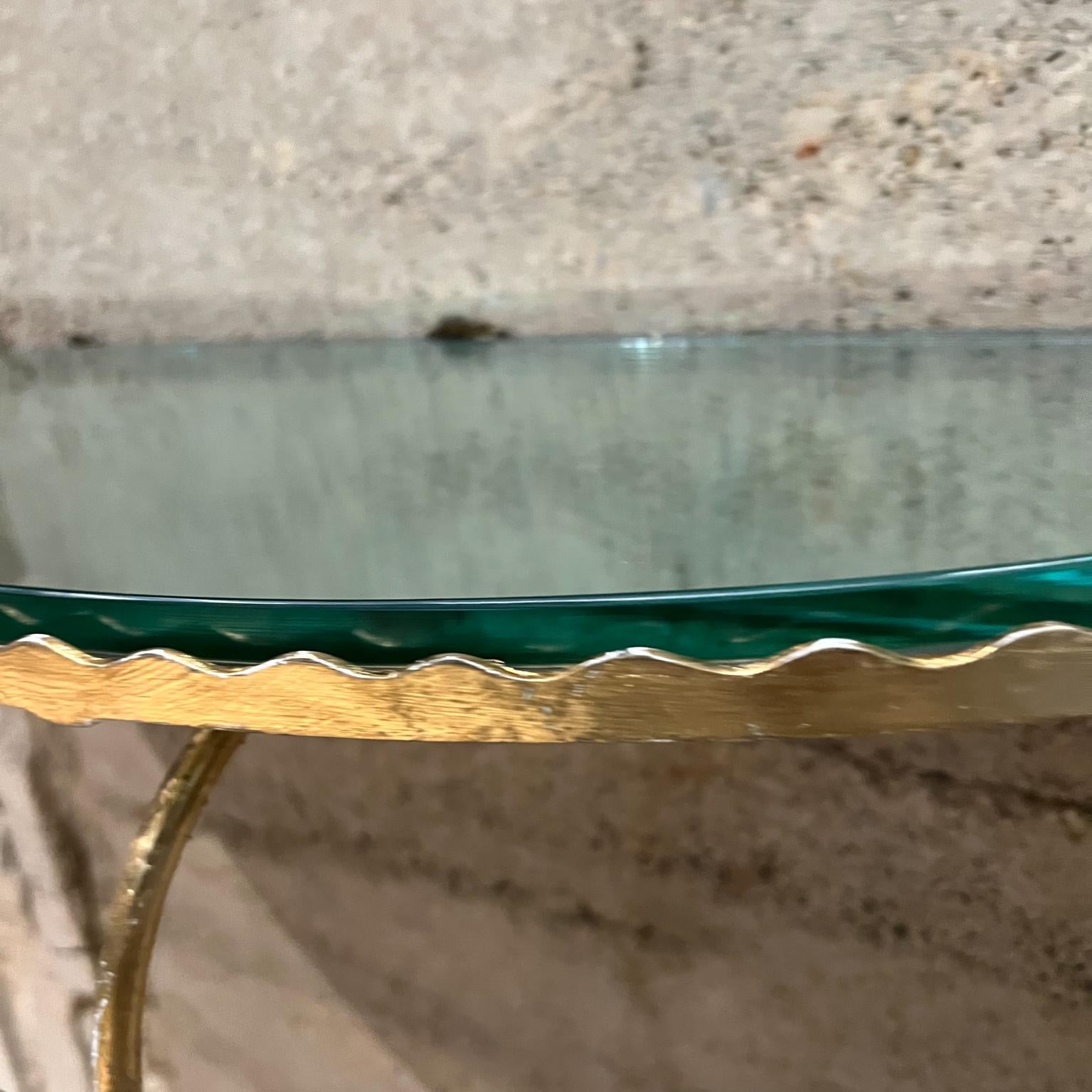 1950s Fontana Arte Italian Goldleaf Wall Console Demilune Glass Italy 1