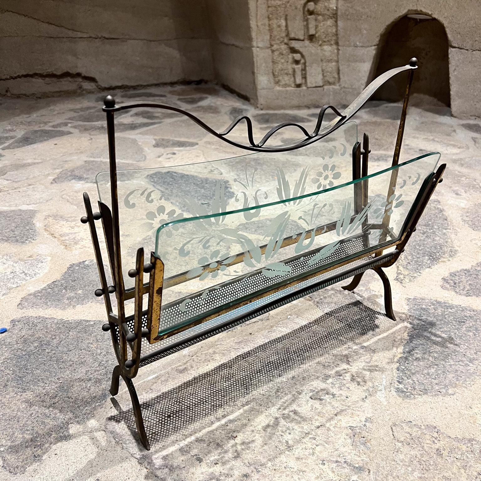 1950 Fontana Arte Porte-revues Verre d'art vénitien à fleurs Italie en vente 2