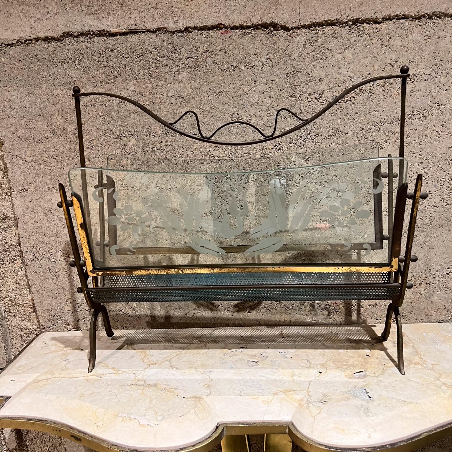 1950 Fontana Arte Porte-revues Verre d'art vénitien à fleurs Italie en vente 8