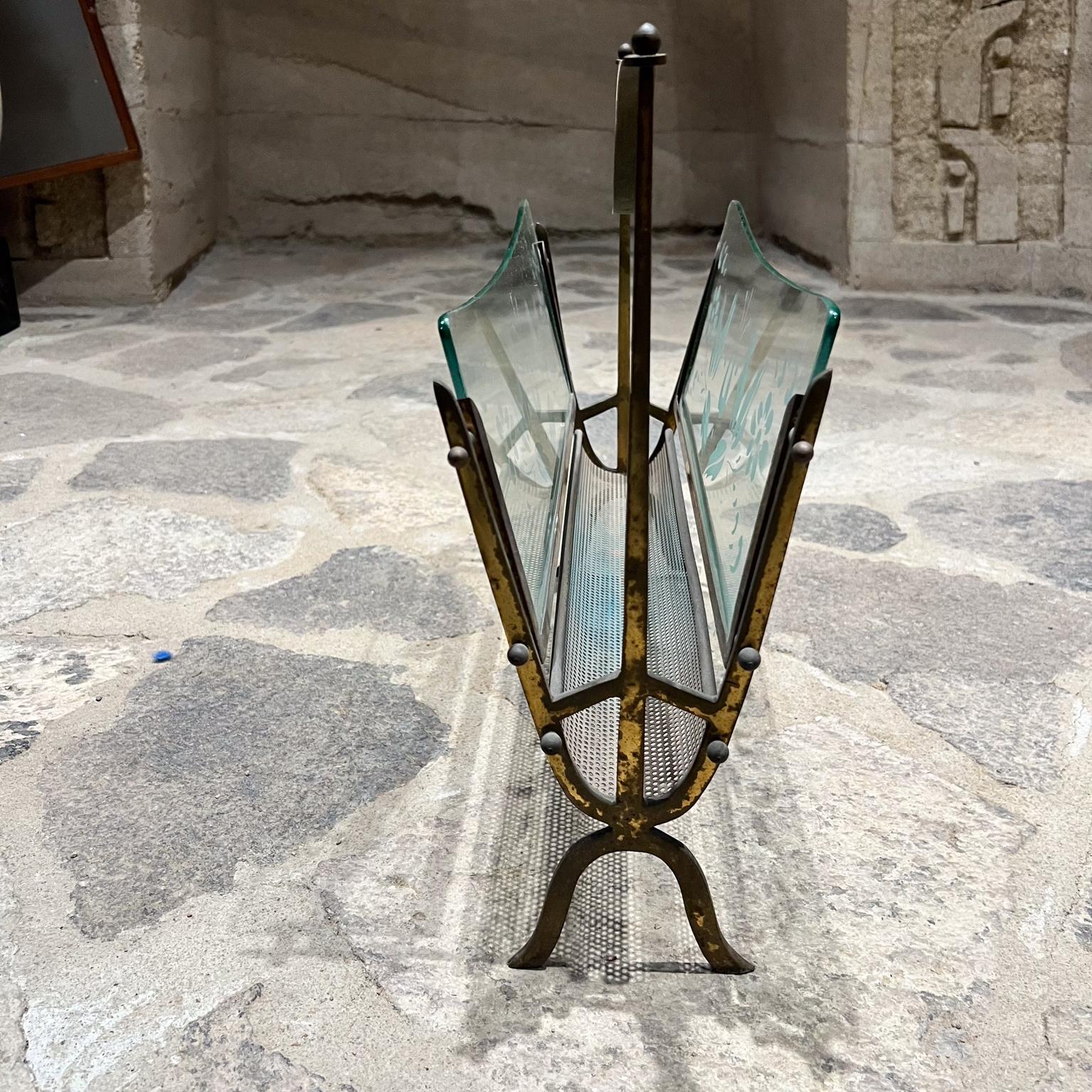 1950 Fontana Arte Porte-revues Verre d'art vénitien à fleurs Italie en vente 1