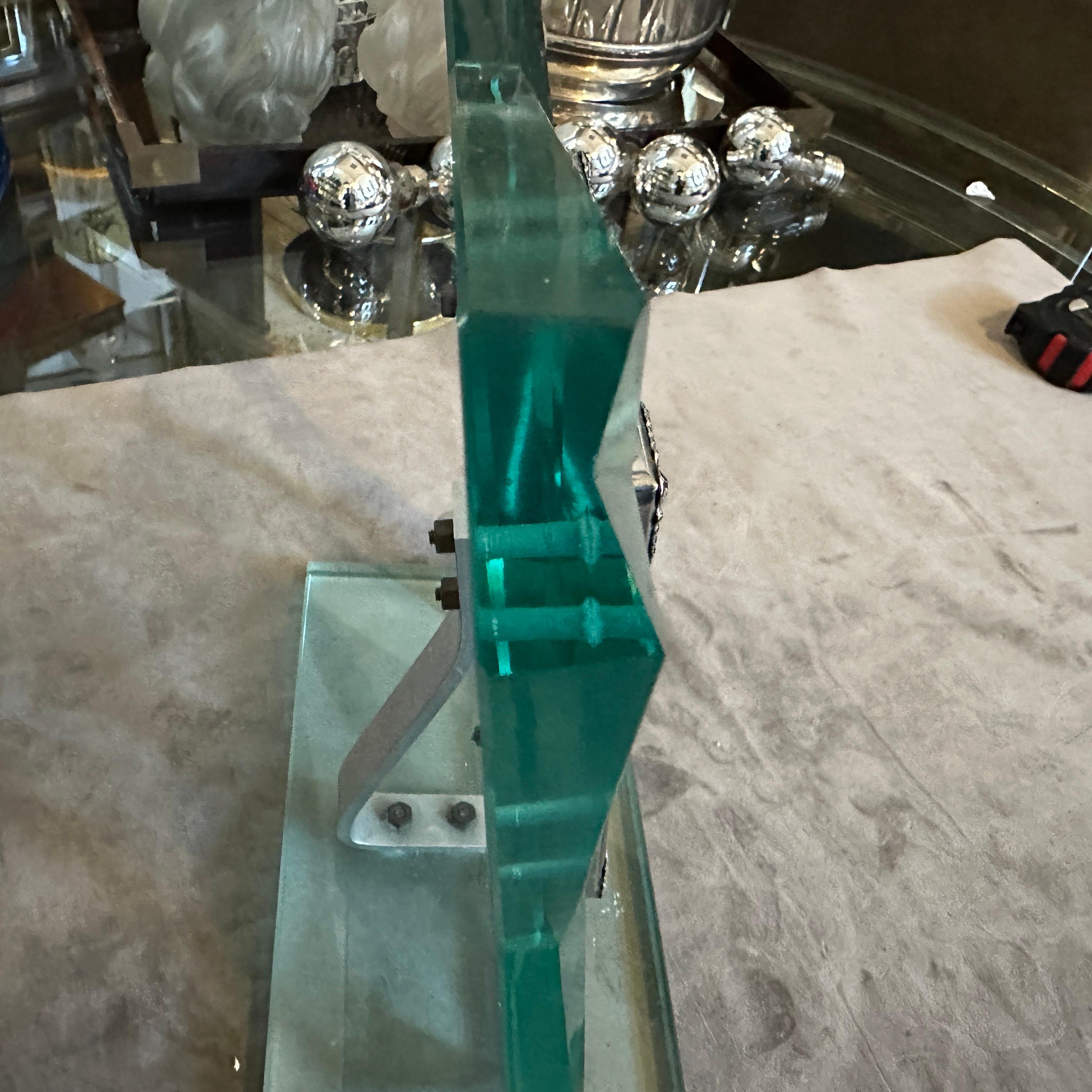 1950er Jahre Fontana Arte Stil Mid-Century Modern Verde NIlo Glas Bilderrahmen im Angebot 4