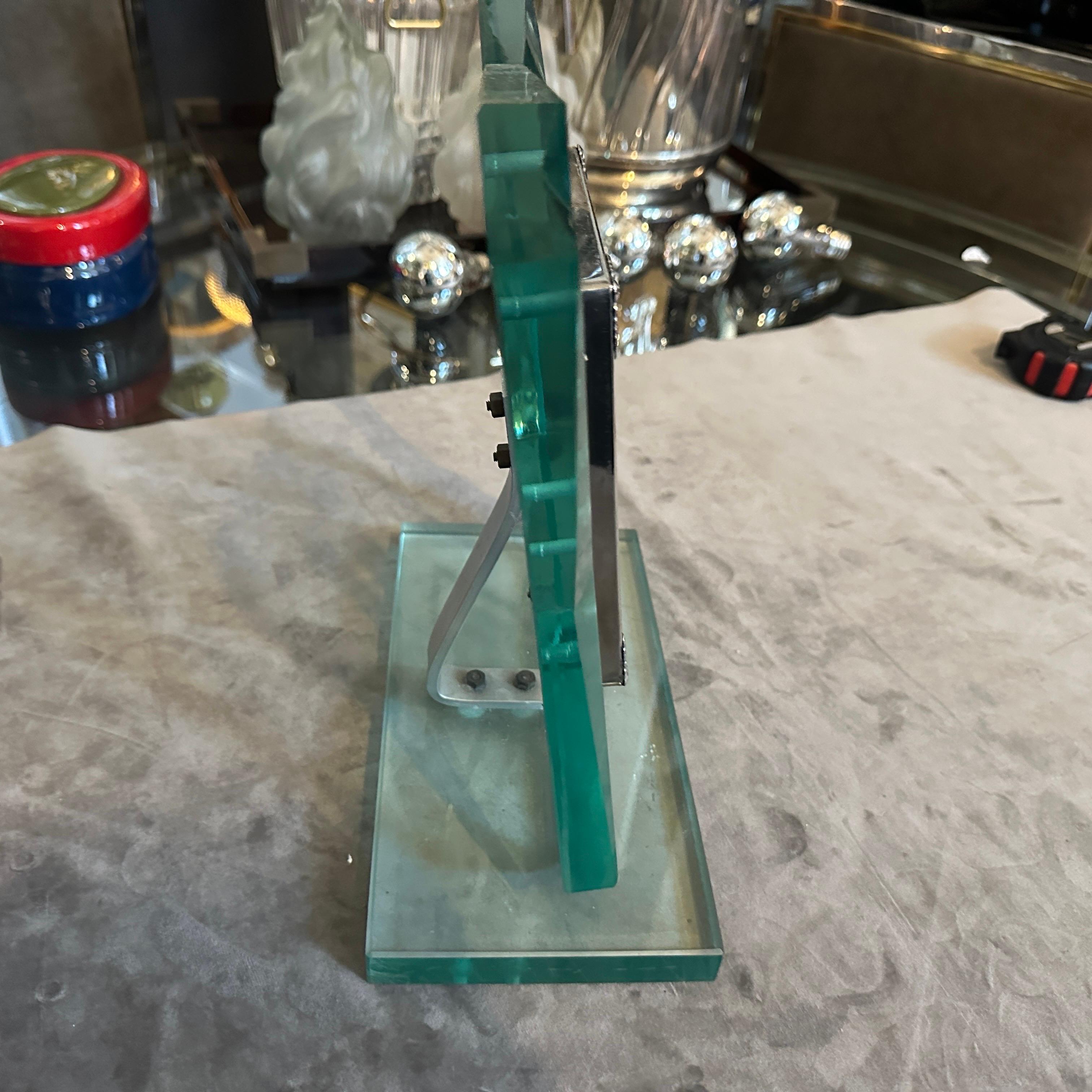1950er Jahre Fontana Arte Stil Mid-Century Modern Verde NIlo Glas Bilderrahmen im Angebot 5