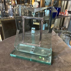 Cornice in vetro verde NIlo in stile Fontana Arte del 1950, metà del secolo scorso