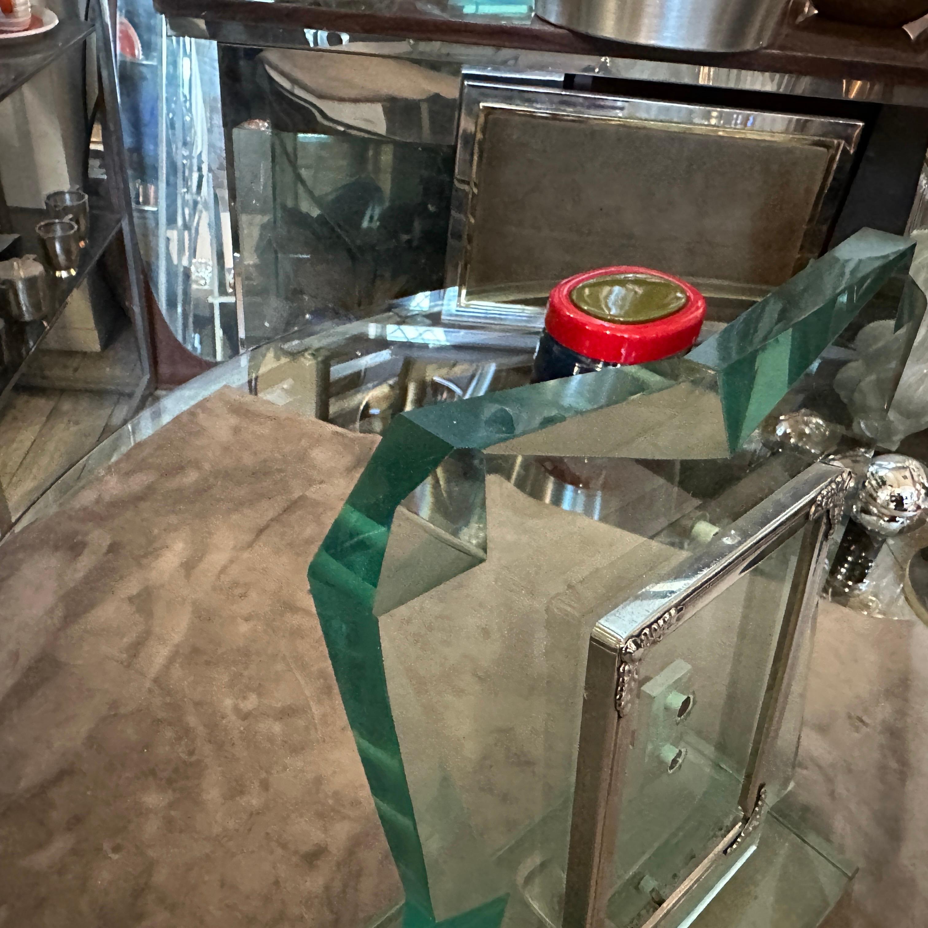 1950er Jahre Fontana Arte Stil Mid-Century Modern Verde NIlo Glas Bilderrahmen (Italienisch) im Angebot