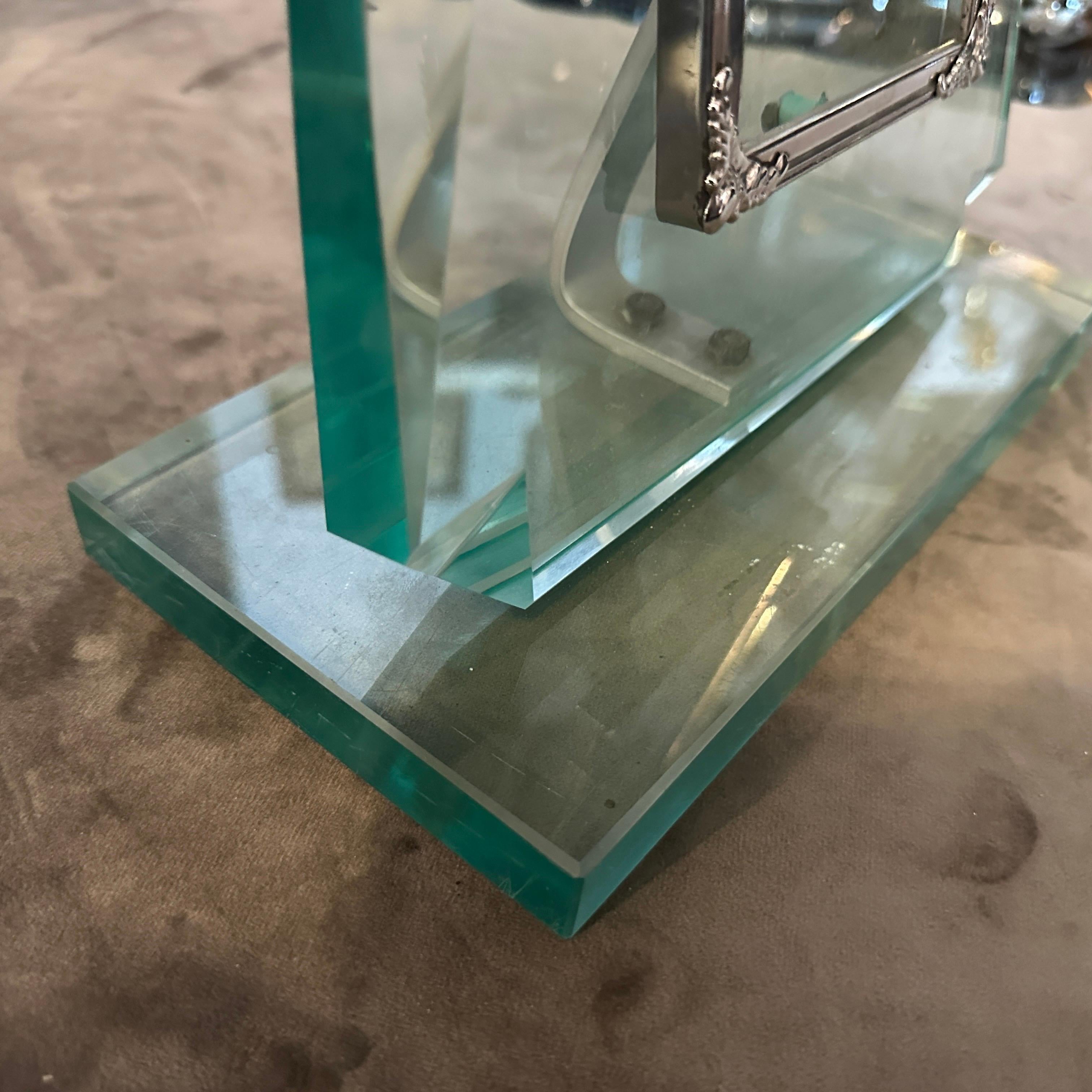 1950er Jahre Fontana Arte Stil Mid-Century Modern Verde NIlo Glas Bilderrahmen im Angebot 2