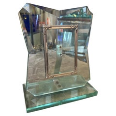 1950er Jahre Fontana Arte Stil Mid-Century Modern Verde NIlo Glas Bilderrahmen