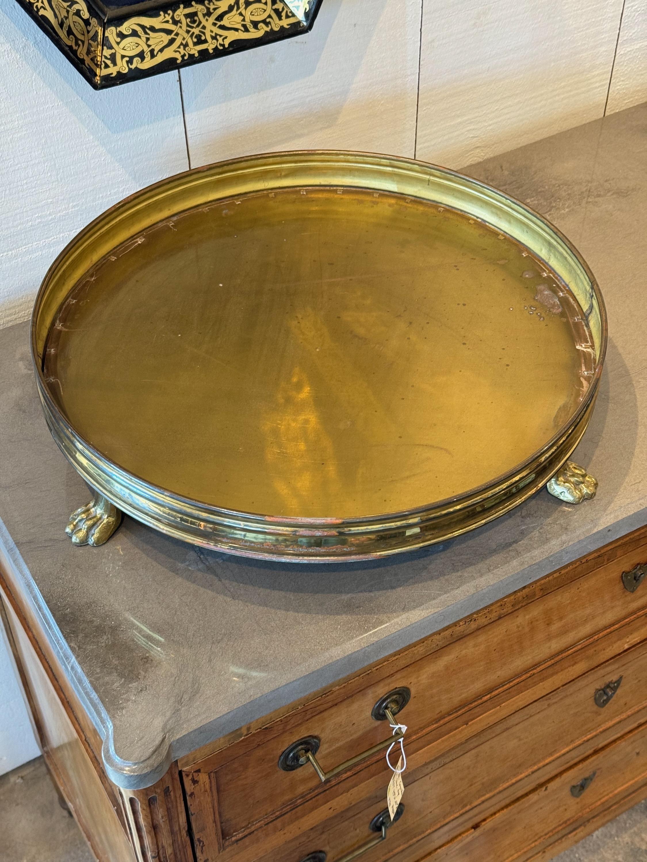 Unknown 1950s Footed Brass Tray