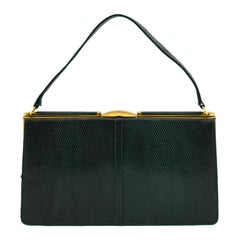 1950s Forest Green Skin Bag