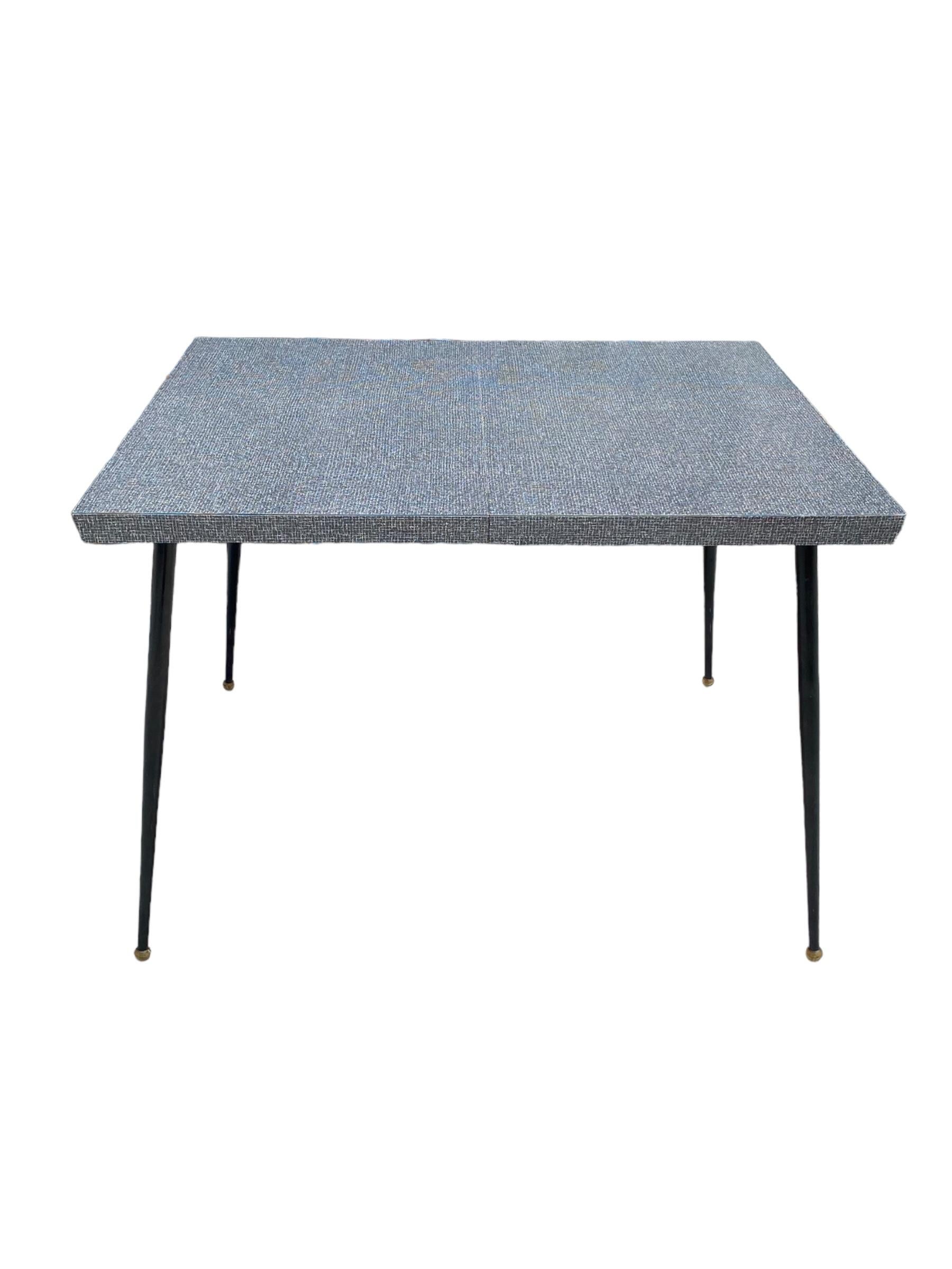 1950s Formica grid dining table with leaf 1