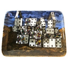 1950s Fornasetti House of Card’s Ceramic Tray