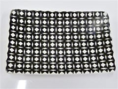 1950s Fornasetti Modern Black and White Porcelain Pin Dish Milano, Italy