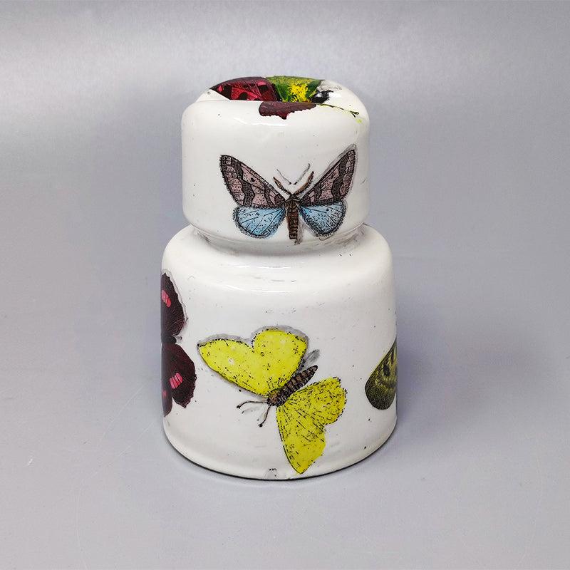 1950s Astonishing rare porcelain paperweight designed by Piero Fornasetti with butterflies. Handmade.Made in Italy. Heavy ceramic construction for use as beautiful desk accessories. This item is in excellent condition. This paperweight is a