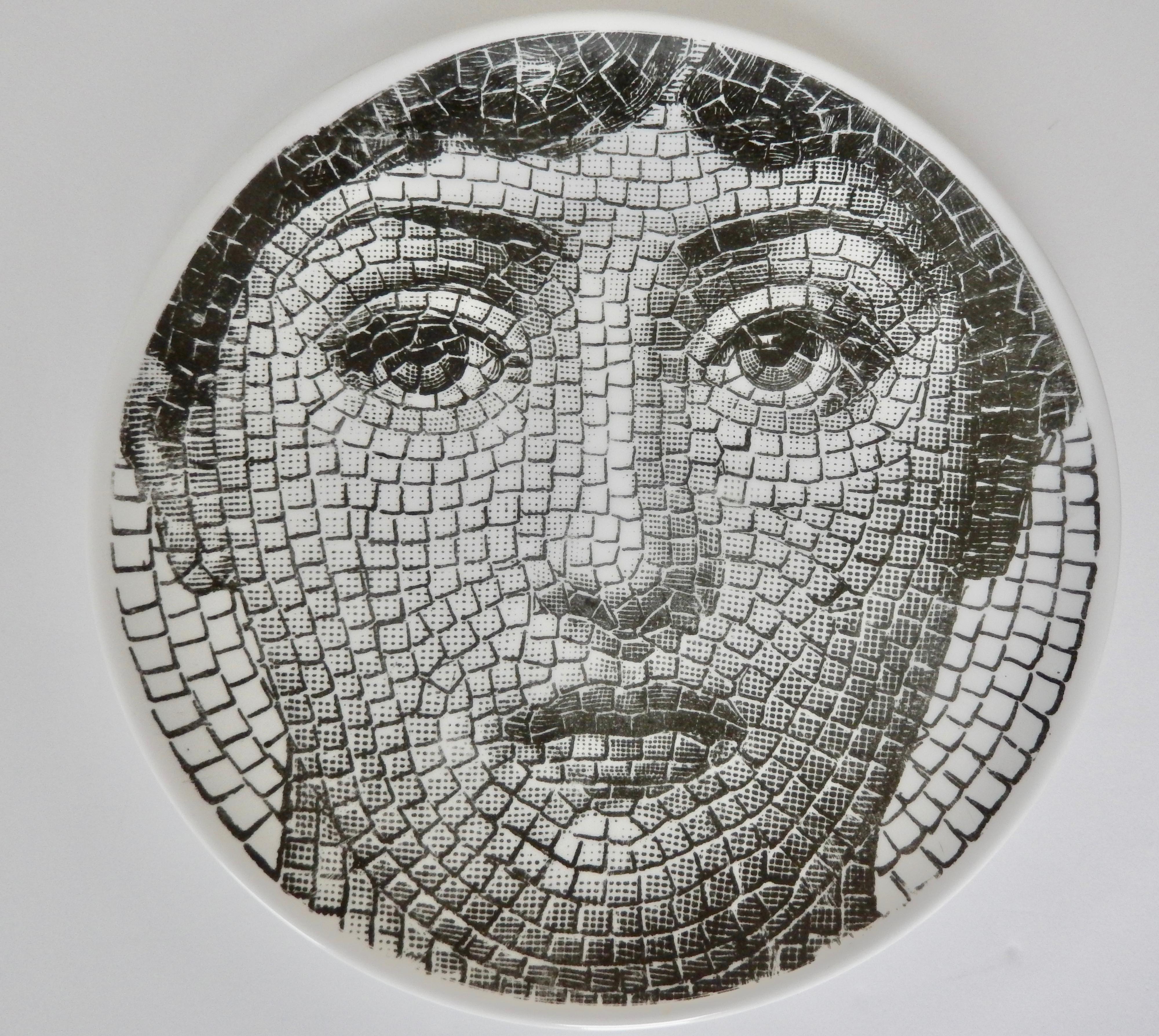 1950s Fornasetti Roman Mosaic Face Plate, Tema e Variazioni N131 For Sale 2