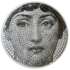 Vintage 1950s Fornasetti Roman Mosaic Face Plate, Tema e Variazioni N131