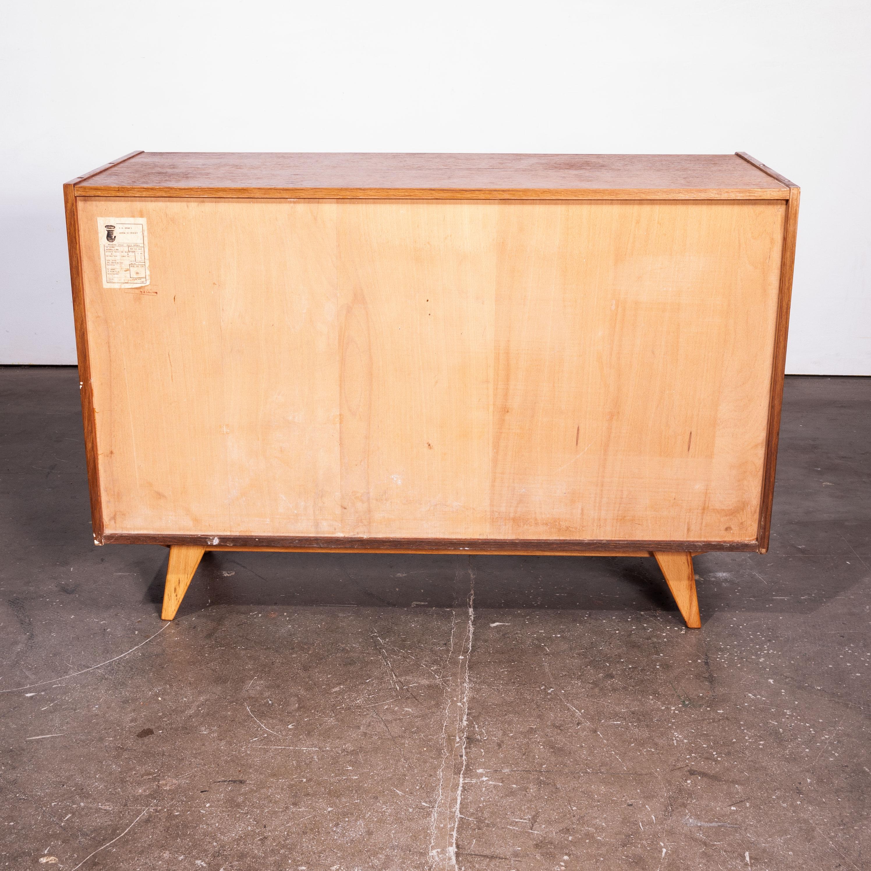 1950s Four Drawer Oak Chest Of Drawers / Cabinet  By Jiri Jiroutek For Interieu 1