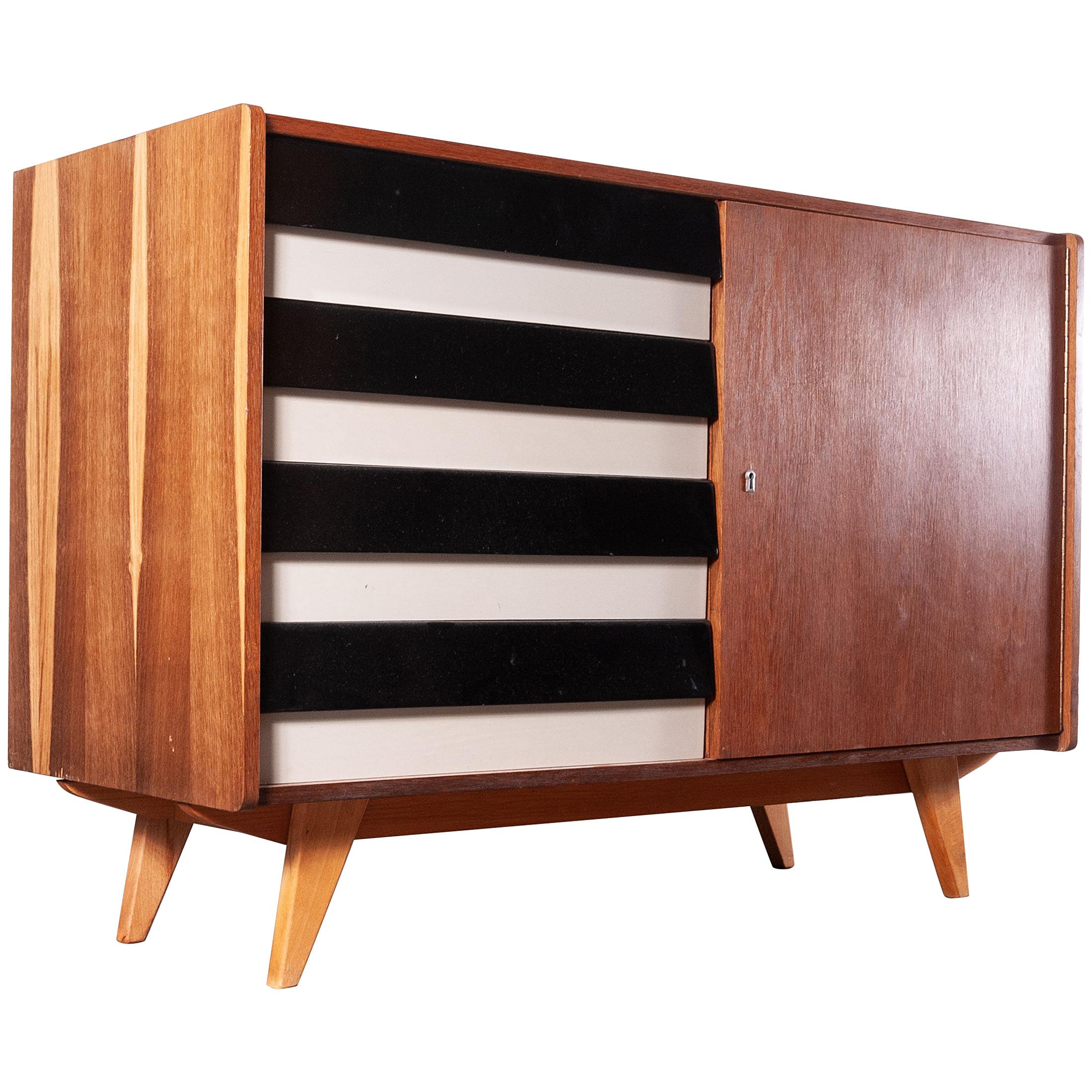 1950s Four Drawer Oak Chest Of Drawers / Cabinet  By Jiri Jiroutek For Interieu