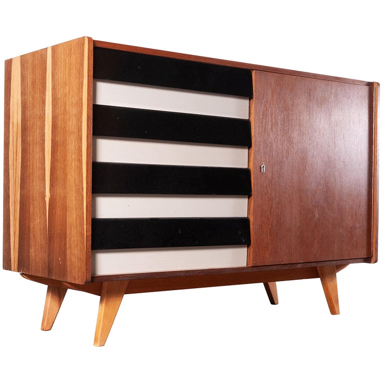 1950s Four Drawer Oak Chest Of Drawers Cabinet By Jiri Jiroutek