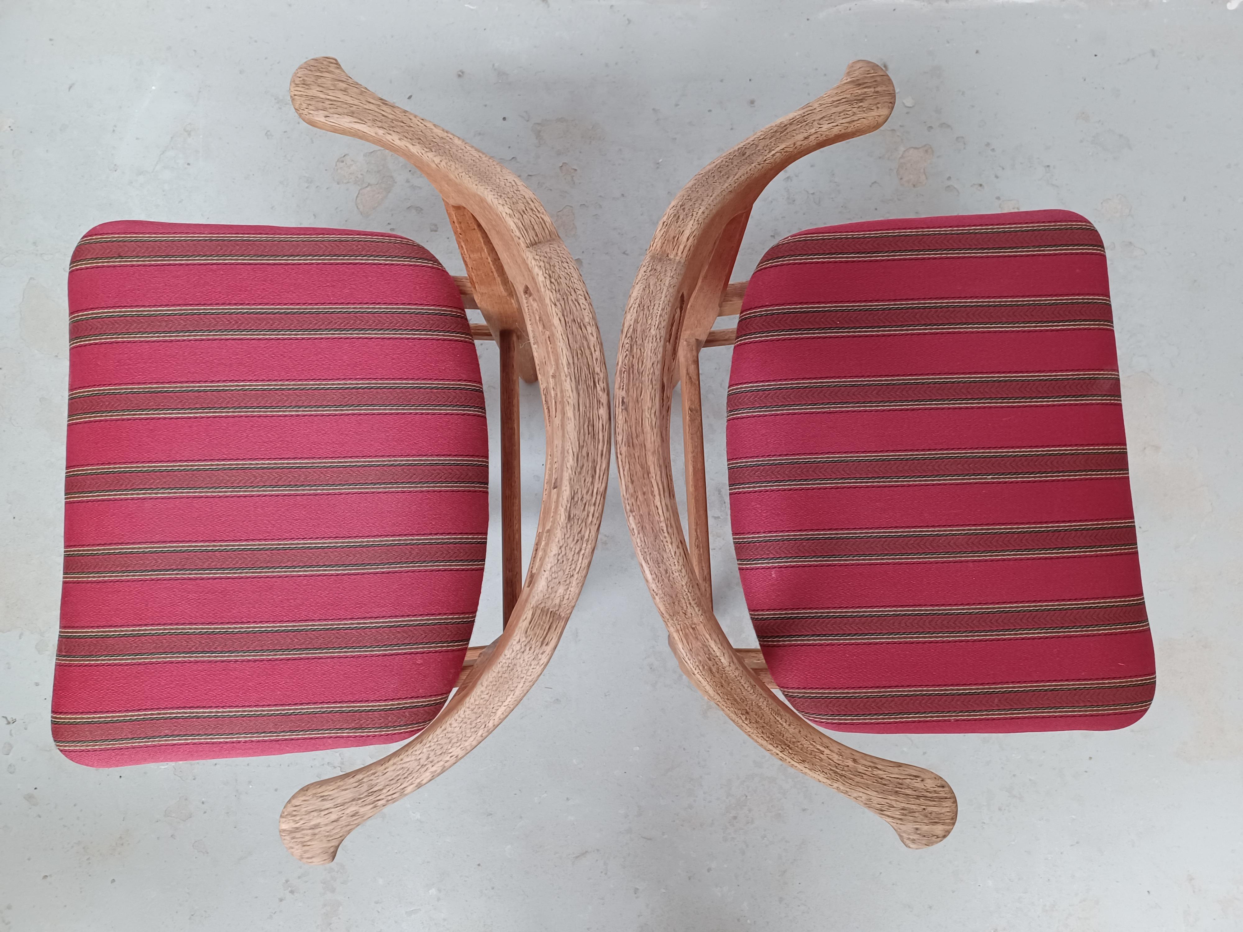 1950s Four Original Danish Henning Kjærnulf Brutalist Dining Chairs in Oak For Sale 3
