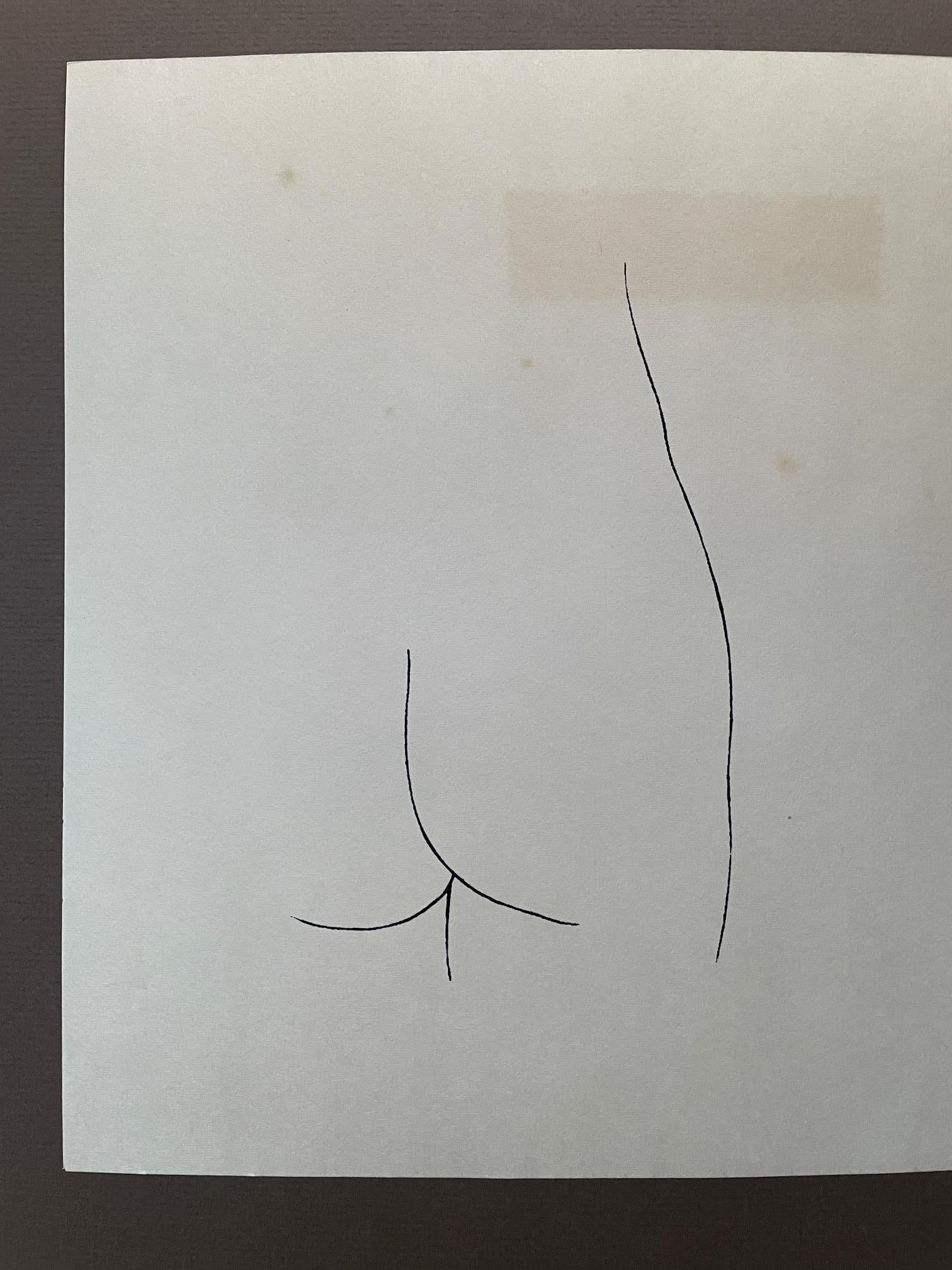 1950er Jahre Fragment de corps de femme Kunstlithographie Radierung nach Pablo Picasso im Zustand „Starke Gebrauchsspuren“ im Angebot in Hyattsville, MD