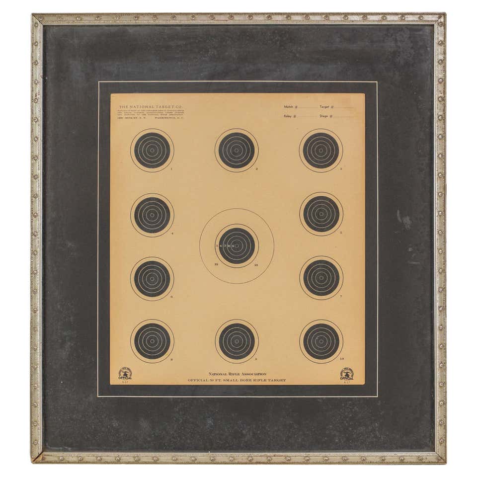 1950s Framed Official NRA 50 ft. Small Bore Rifle Target For Sale at ...