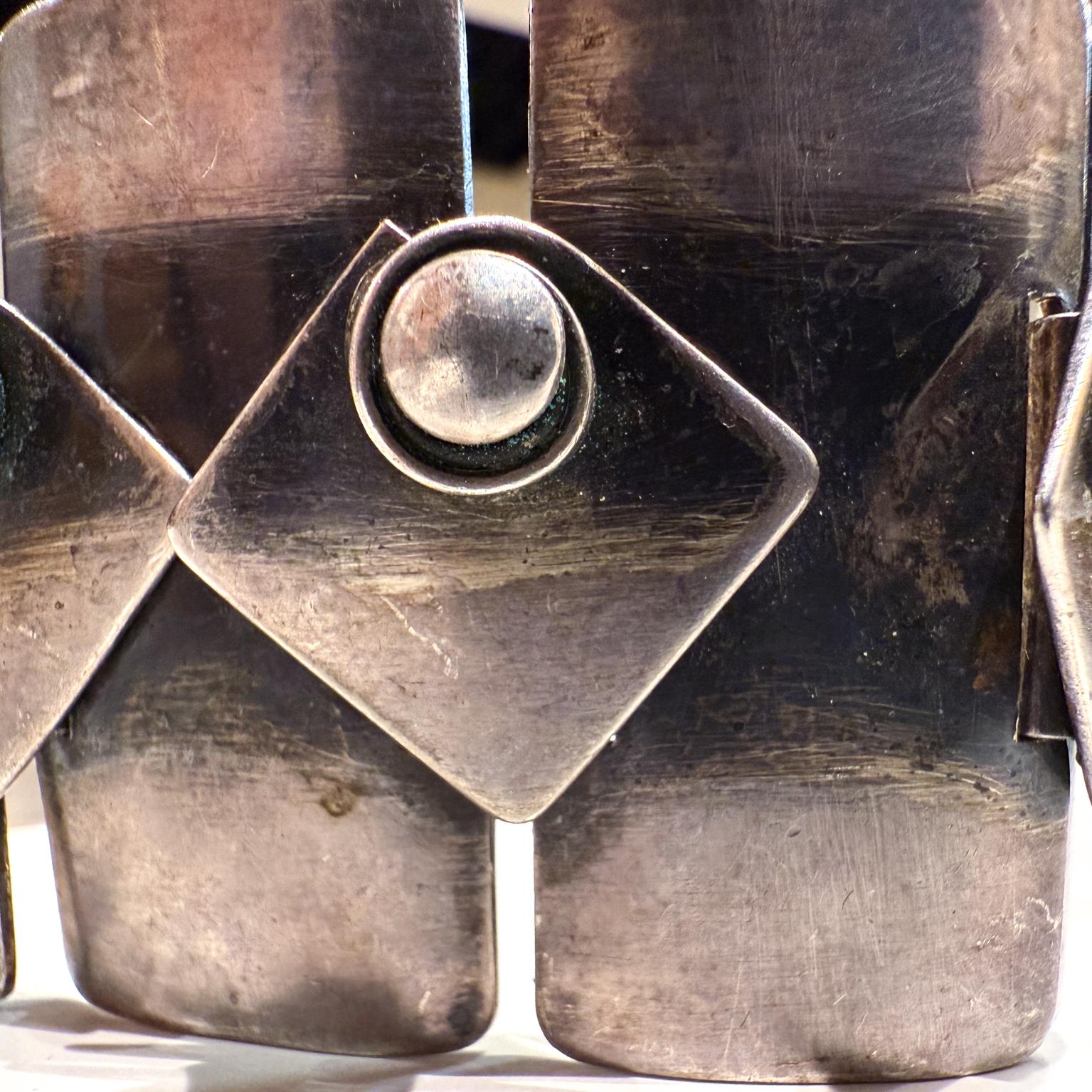1950er Jahre Francisco Rebajes Modernist Silber Link Armband im Zustand „Gut“ im Angebot in Chula Vista, CA