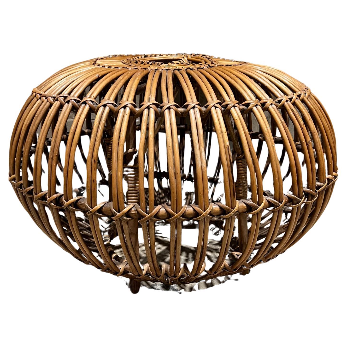 1950s Franco Albini Attributed Italian Vintage Rattan Stool