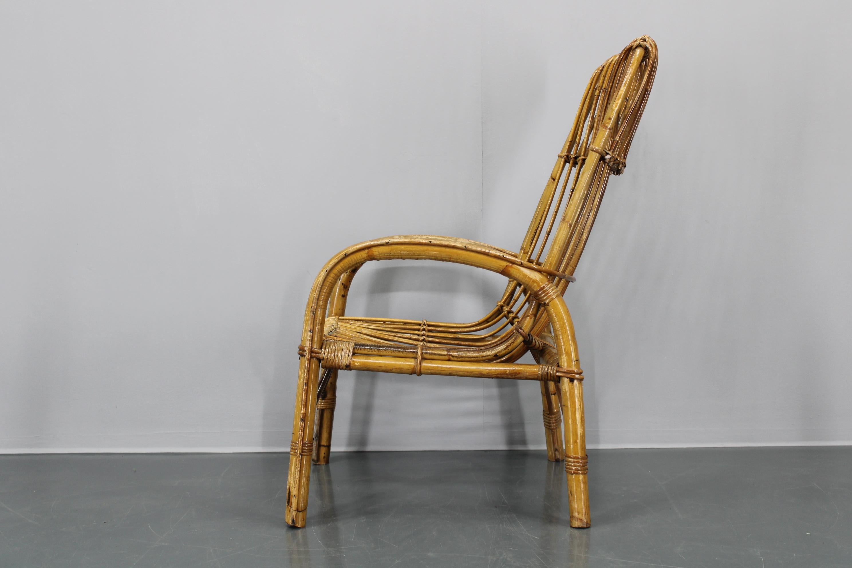 1950s Franco Albini “French Riviera” Rattan Armchair, Italy For Sale 5