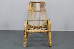 Fauteuil en rotin de la Côte d'Azur, Italie, années 1950 Franco Albini