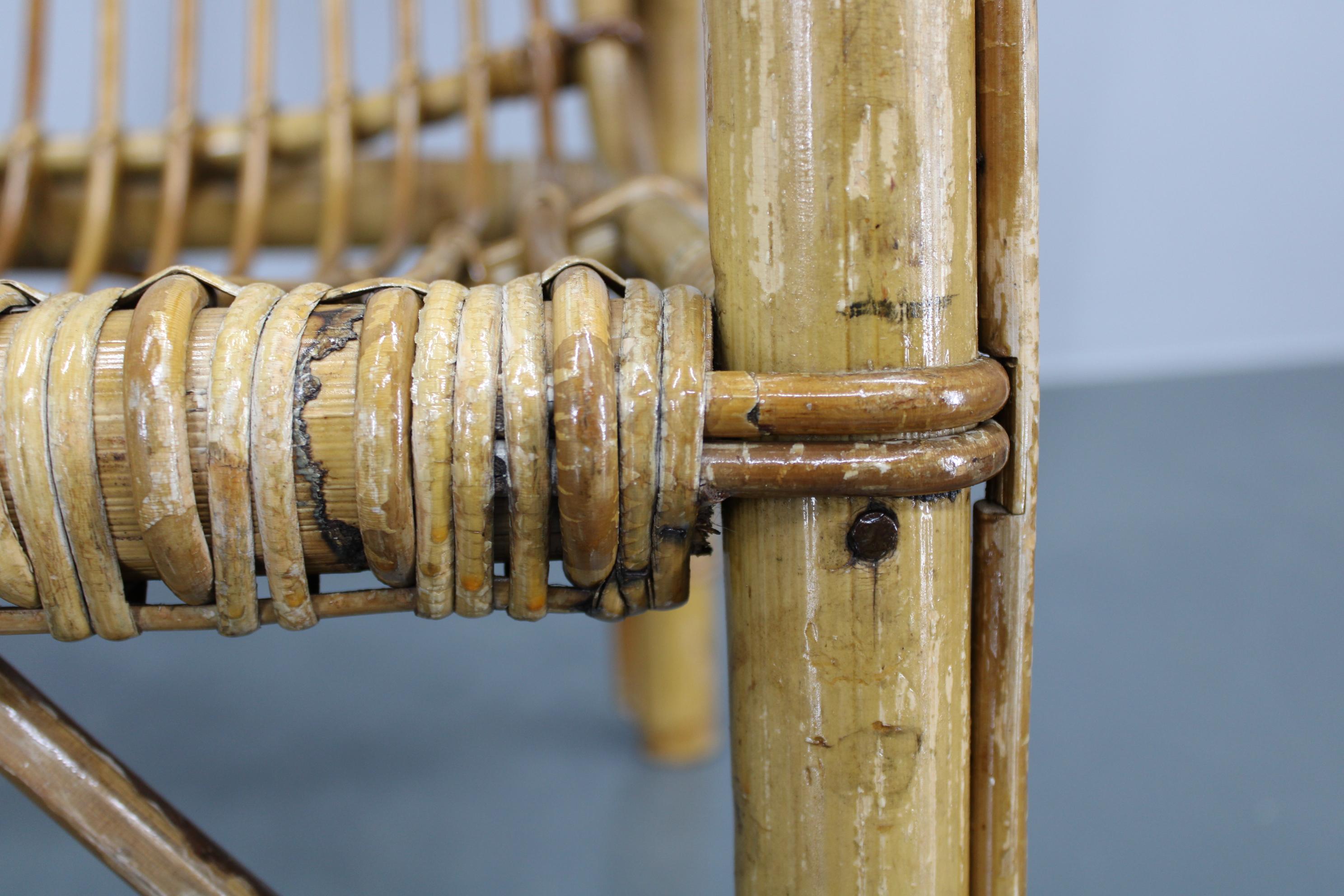 1950s Franco Albini “French Riviera” Rattan Armchair, Italy In Good Condition For Sale In Praha, CZ