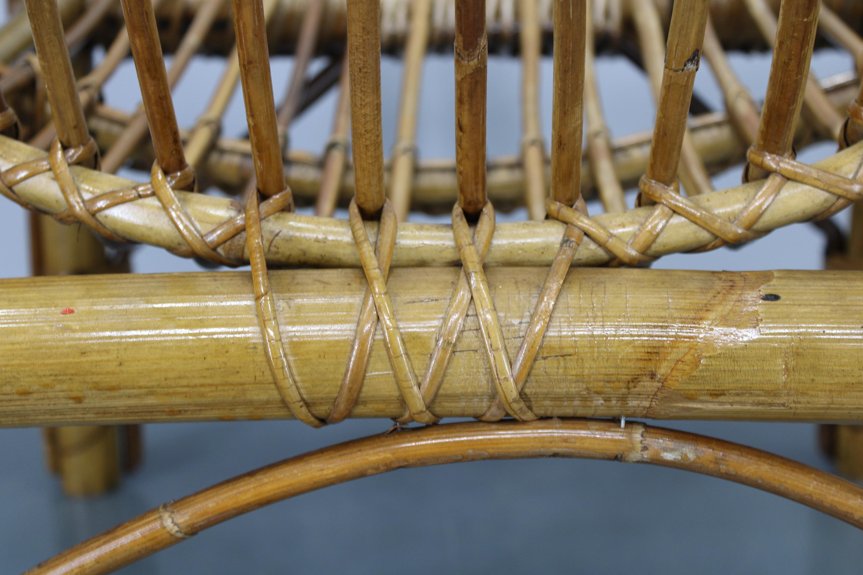 1950s Franco Albini “French Riviera” Rattan Armchair, Italy For Sale 1