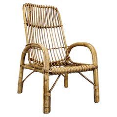 Poltrona in rattan Franco Albini "Costa Azzurra" del 1950, Italia