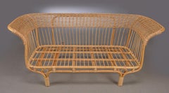 1950s Franco Albini Italian Design Rattan Sofa