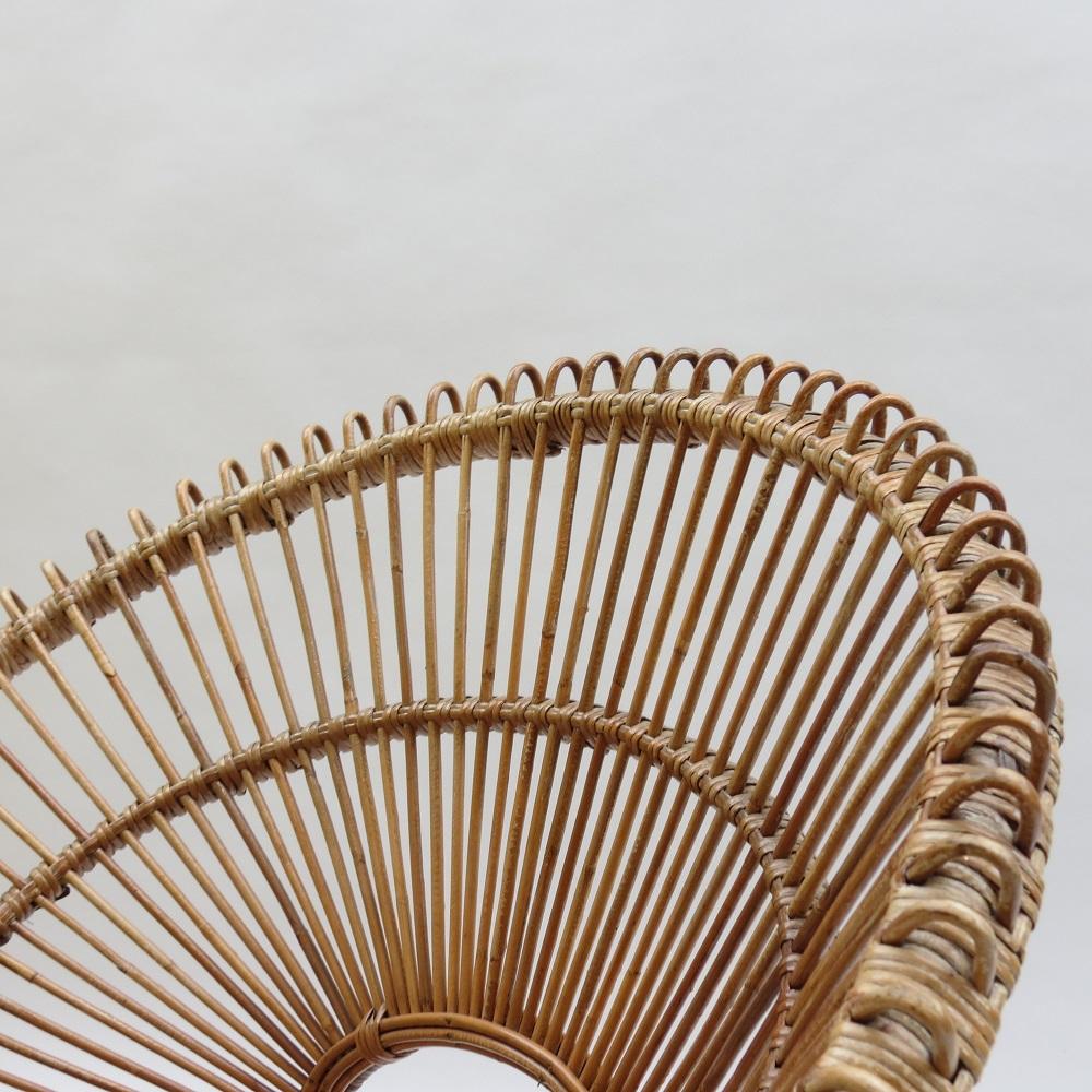 1950s Franco Albini Rattan Cane and Metal Chair Sunburst design 4